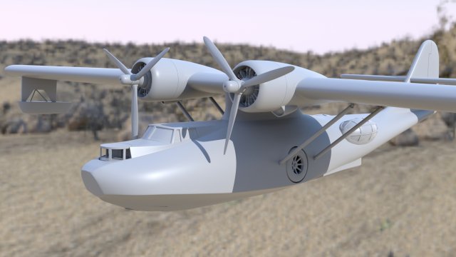 consolidated pby catalina flying boat Modelo 3D .c4d .max .obj .3ds .fbx .stl .blend 