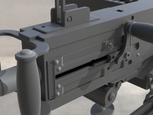browning m2 - high poly Modello 3D