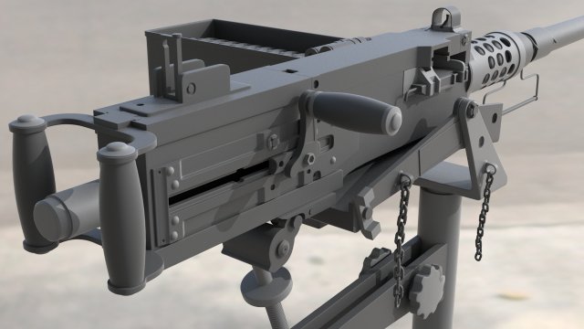 browning m2 - high poly Modello 3D .c4d .max .obj .3ds .fbx .stl .blend 
