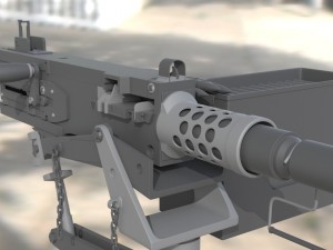 browning m2 - high poly Modello 3D