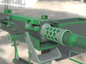 browning m2 - high poly Modello 3D