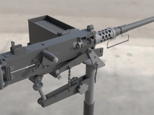 browning m2 - high poly Modello 3D