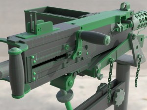 browning m2 - high poly Modello 3D