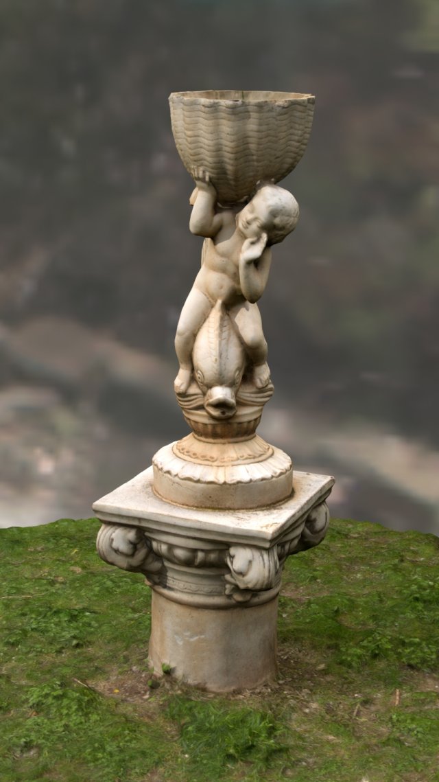 water fountain statue 3D Model .c4d .max .obj .3ds .fbx .stl .blend 