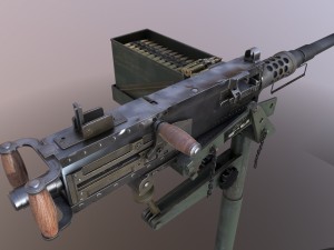 browning m2 low poly low-poly Model 3D