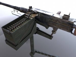 browning m2 low poly low-poly Model 3D