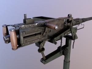 browning m2 low poly low-poly Modelo 3D