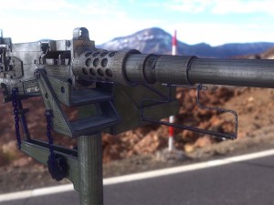 browning m2 low poly low-poly Model 3D