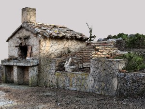brick barbecue ruins photoscan 3D Model