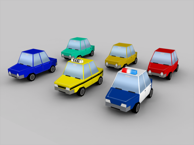 cartoon vehicles pack Modello 3D .c4d .max .obj .3ds .fbx .stl .blend 