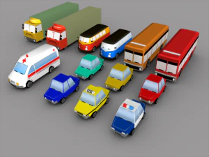 cartoon vehicles pack 3D Model