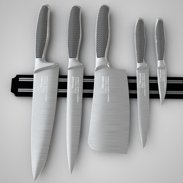 knife set 3D 모델 .c4d .max .obj .3ds .fbx .stl .blend 