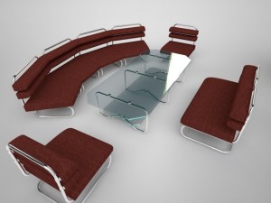 sofa chair table 3Dモデル