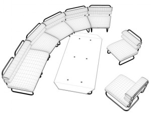 sofa chair table 3Dモデル