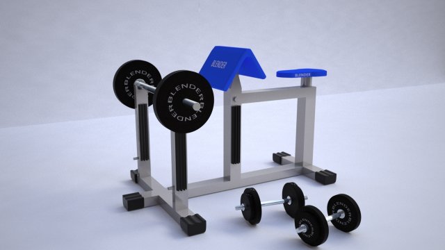 gym equipments Model 3D .c4d .max .obj .3ds .fbx .stl .blend 