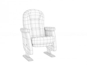 cartoon theater seat 3D Model