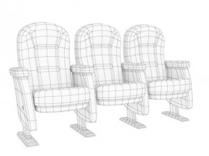 cartoon theater seat 3D Model