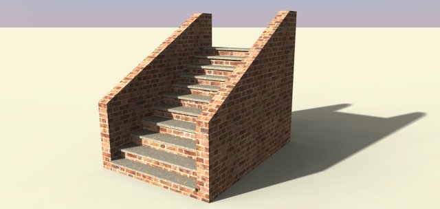 brick stairs Modèle 3D .c4d .max .obj .3ds .fbx .stl .blend 