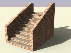 brick stairs Modello 3D