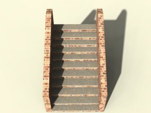 brick stairs Modèle 3D