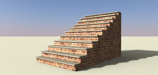 brick stairs Model 3D .c4d .max .obj .3ds .fbx .stl .blend