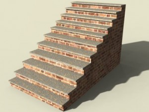 brick stairs Model 3D