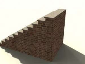 brick stairs Model 3D