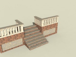brick stairs Modello 3D