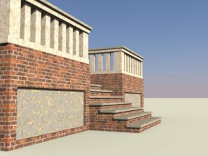 brick stairs Modello 3D