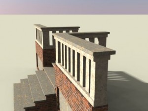 brick stairs Modello 3D