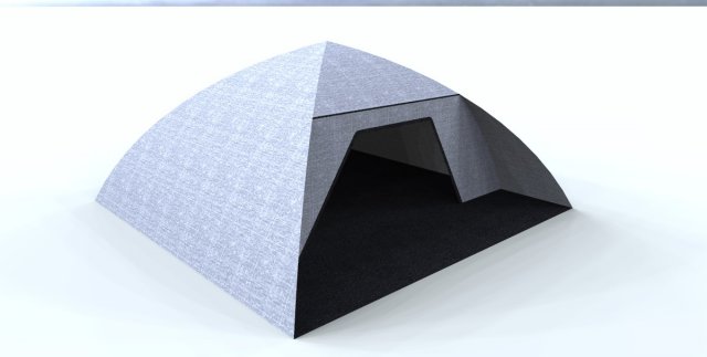 white camo tent 3D in 3DExport
