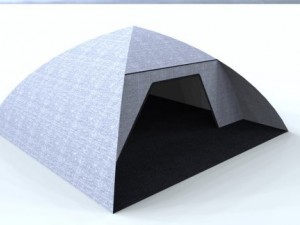 white camo tent Modello 3D