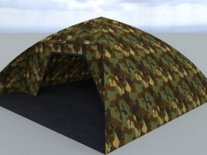 green camo tent 3D Model