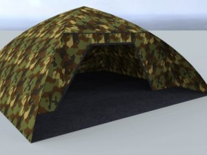 green camo tent Model 3D