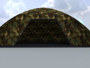 green camo tent Model 3D