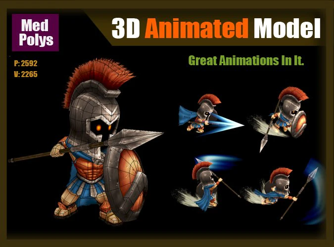spartan warrior 3D Model .c4d .max .obj .3ds .fbx .stl .blend 