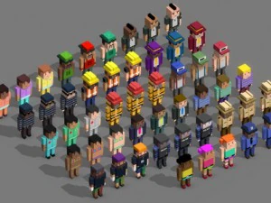 간단한 사람들 패키지 3D 모델