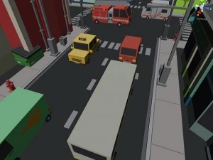 citt&agrave; semplice e automobili Modello 3D