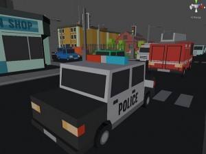 simple town and cars 3D मॉडल