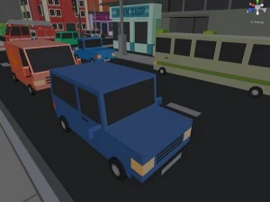 simple town and cars 3D Model