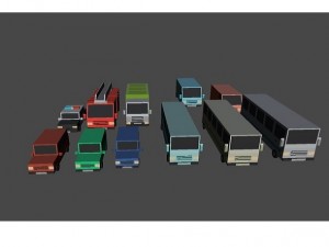 simple town and cars 3D मॉडल