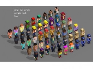 simple town and cars 3D मॉडल