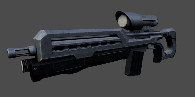 uwar rifle Model 3D .c4d .max .obj .3ds .fbx .stl .blend 