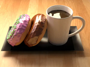 コーヒーとドーナツ 3Dモデル