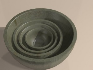 model  glazed ribbed pot set of 4 Modello 3D