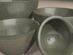 model  glazed ribbed pot set of 4 Modello 3D