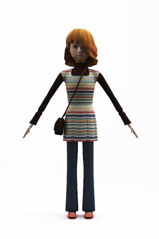 cartoon girl sophie 3D Model .c4d .max .obj .3ds .fbx .stl .blend 