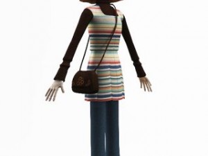 cartoon girl sophie 3D Model