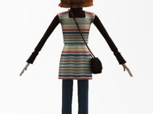 cartoon girl sophie 3D Model