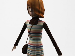 cartoon girl sophie 3D Model